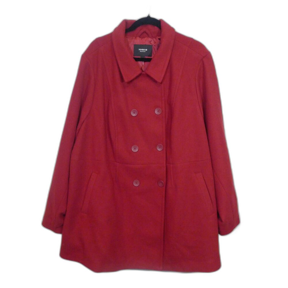 TORRID Wool Double Breasted Peacoat In Rhubarb - 5X - Picture 4 of 11
